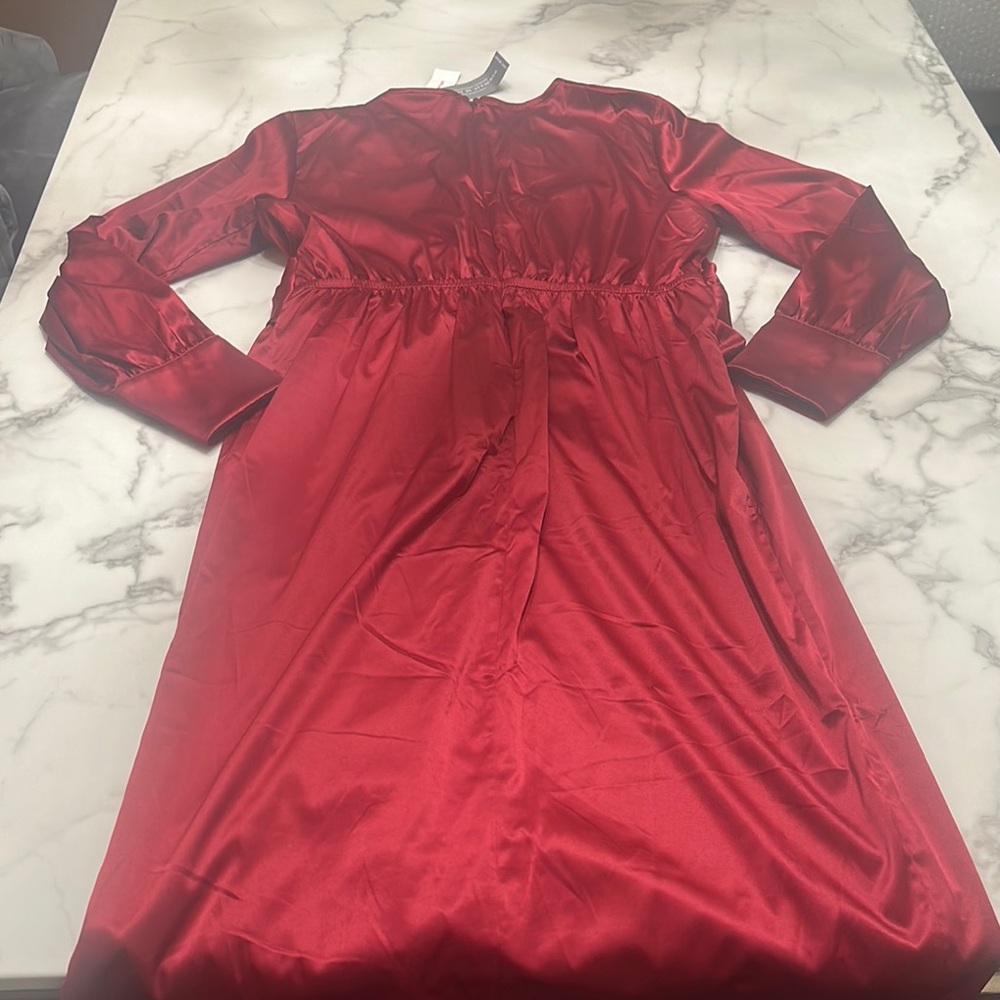 Lane Bryant Rich Red Satin Dress - NWT - Picture 6 of 11